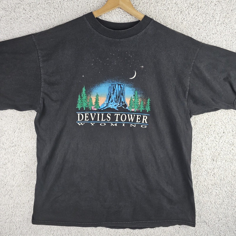 Vintage 90s Tultex Devils Tower Wyoming Shirt Size 2XL Ufos Close Encounters